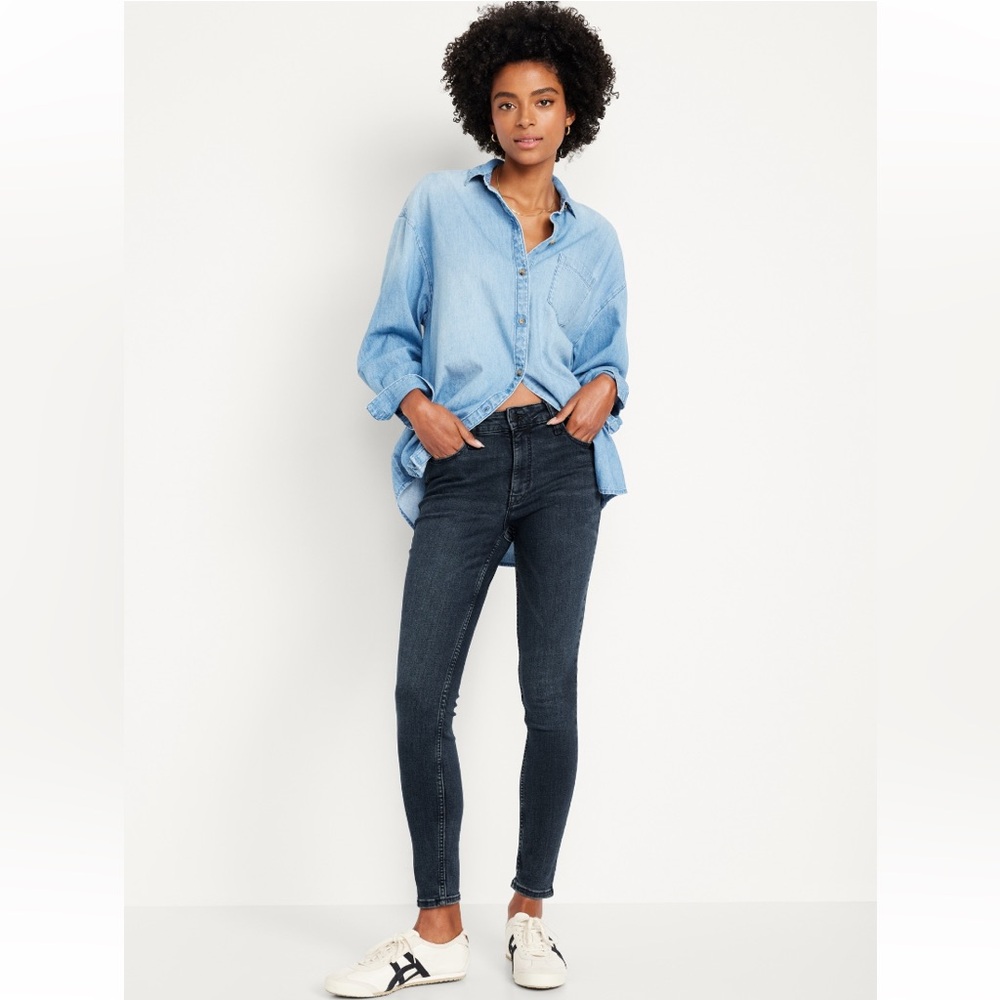 Old Navy High-Waisted Rockstar 24/7 Sculpt Super Skinny Jeans - Dark Rinse